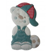 Iron-on Patch - Teddy Bear with Jeans Dress and Hat